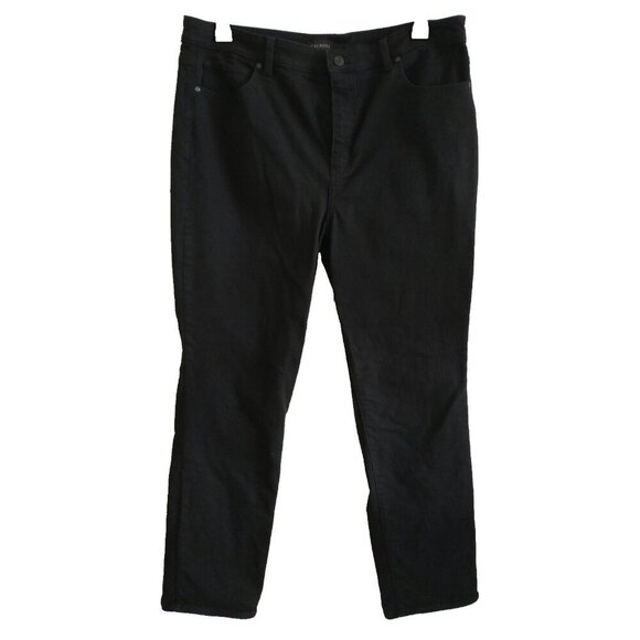 Talbots Denim - Talbots Women's Jeans Straight Leg High Rise Stretch Black Denim - 16 (38 x30.5)